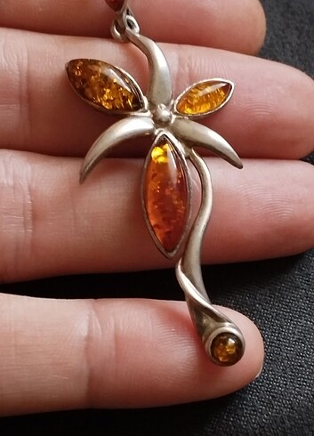 925 ayar amber kolye ucu