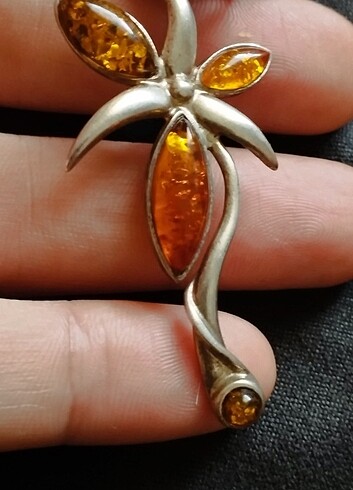 925 ayar amber kolye ucu - Görsel 5
