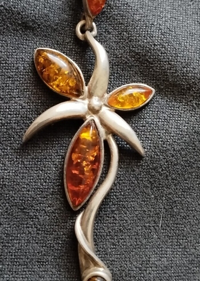 925 ayar amber kolye ucu - Görsel 2