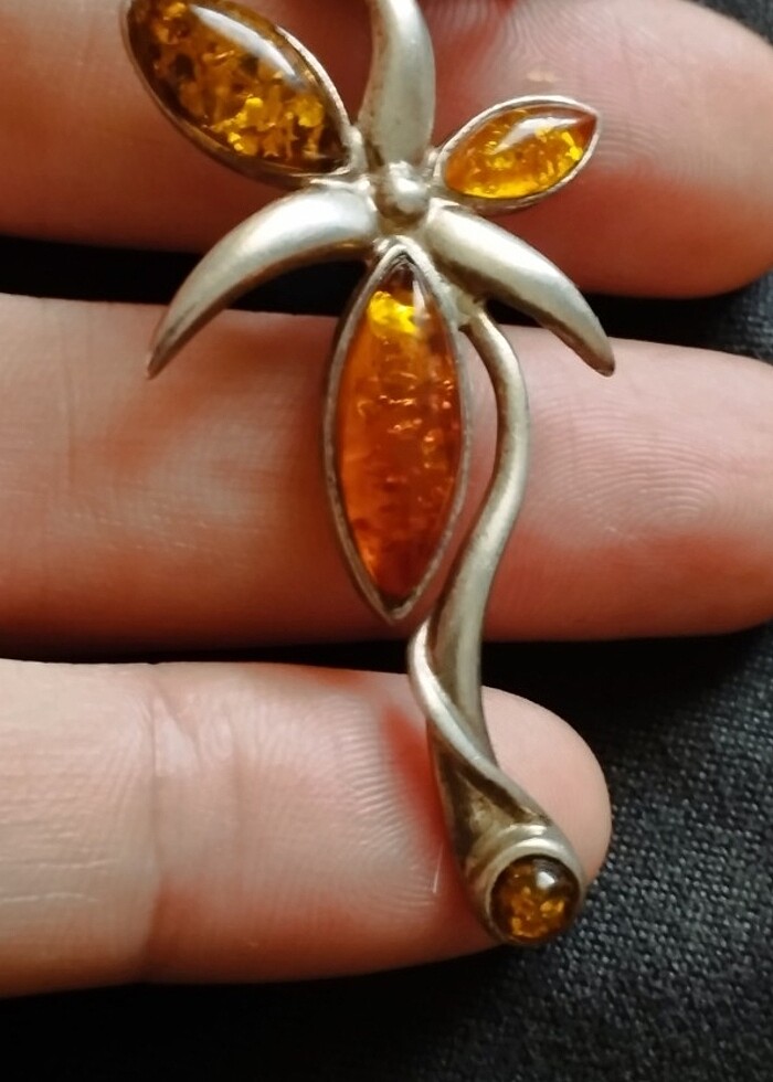 925 ayar amber kolye ucu - Görsel 5