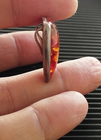 925 ayar kehribar kolye ucu - Görsel 6