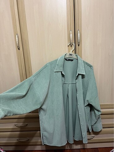 Oversize zara kadife gömlek