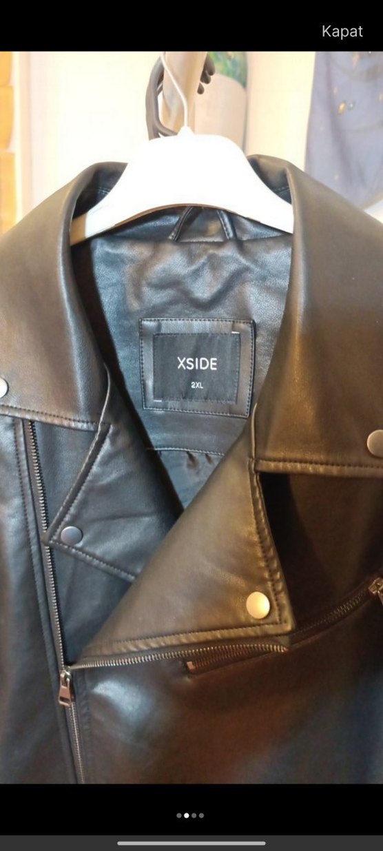 erkek Siyah Deri Biker Ceket - Görsel 2