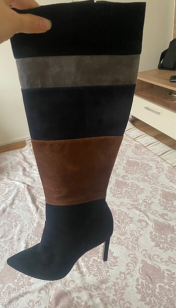 36 Beden siyah Renk Nine West süet stiletto çizme