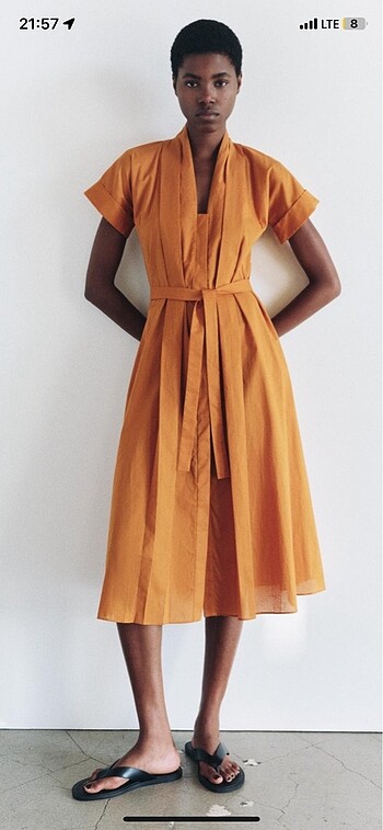 Zara Zara midi pamuk elbise