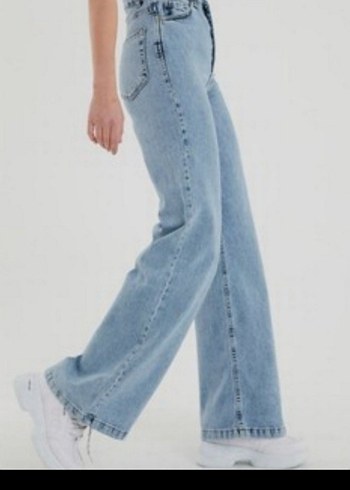 Trendyol & Milla Acik Mavi Yuksek Bel Genis Paca Jean