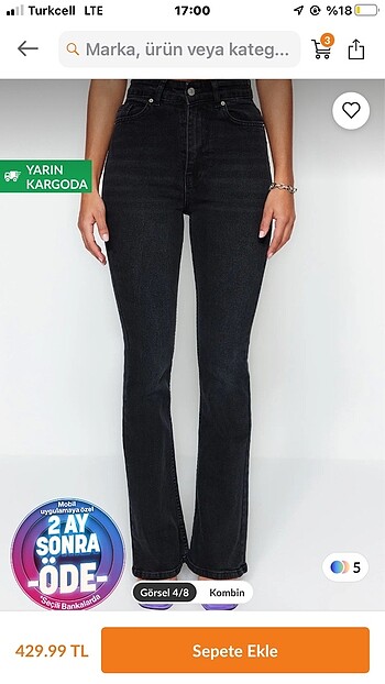 xl Beden Trendyolmilla Flare Jean İspanyolpaça