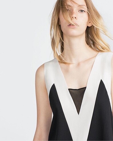 Zara Zara kontrast elbise