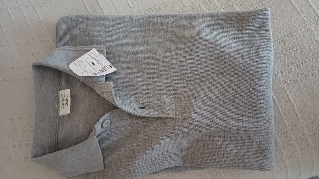 Gri Uzun Kollu Polo Tişört - Görsel 2