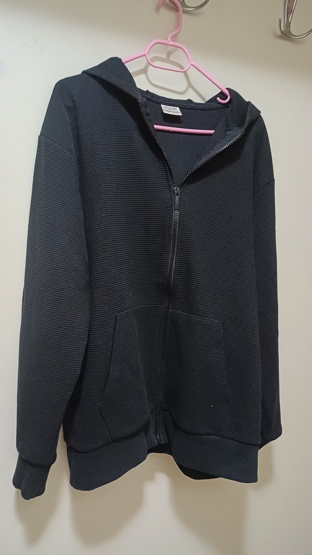 Siyah Fermuarlı Rahat Erkek cocuk Ceket - Görsel 2