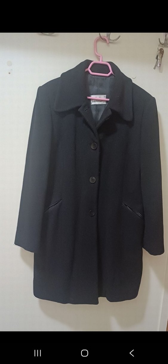 Siyah Düğmeli Midi Kadın Kaban - Görsel 2