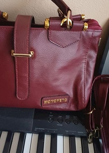 Bordo Deri Tokalı Kadın Çanta - Görsel 3