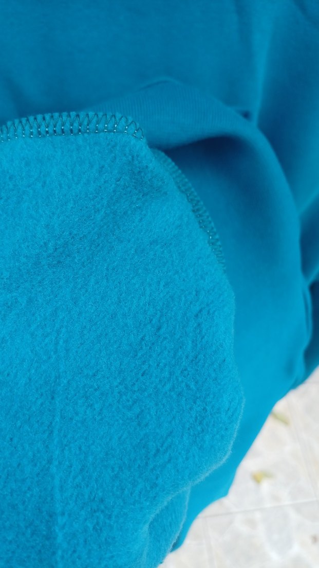 Mavi Kapüşonlu Fermuarlı Kadın Sweatshirt - Görsel 5