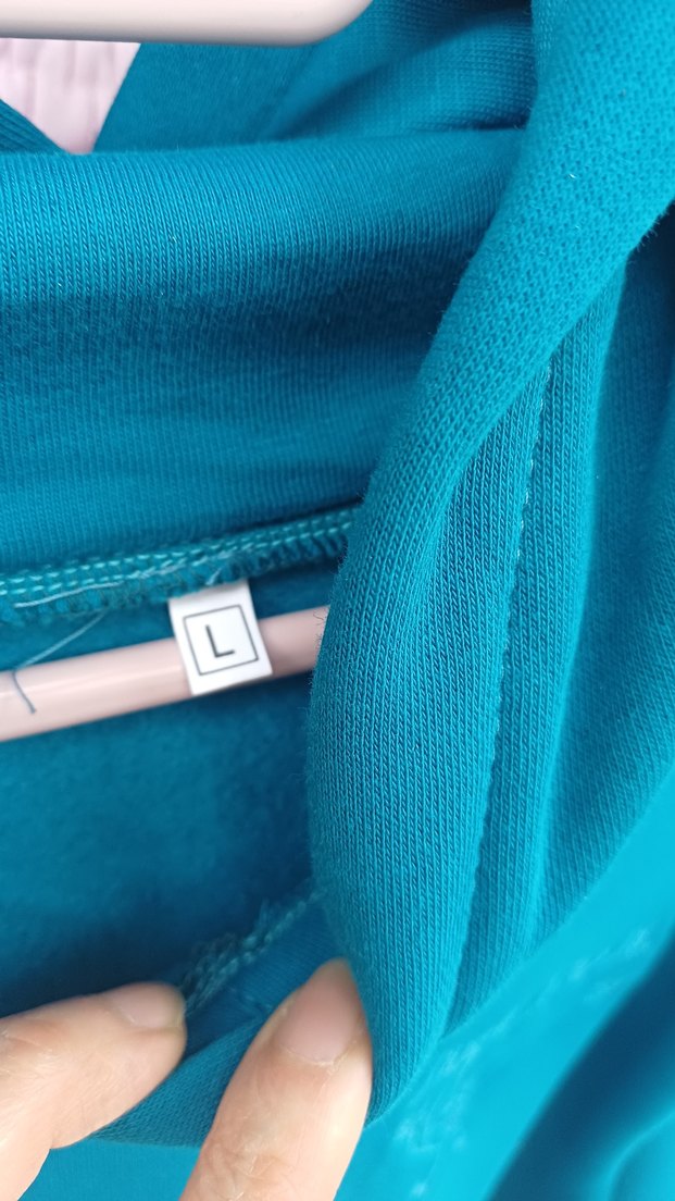 Mavi Kapüşonlu Fermuarlı Kadın Sweatshirt - Görsel 4