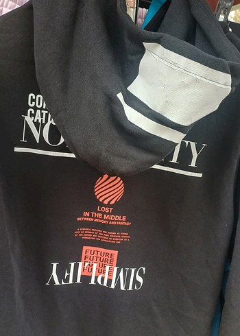 Kadın Baskılı Sweatshirt, Uzun Kollu, Pamuklu - Görsel 2