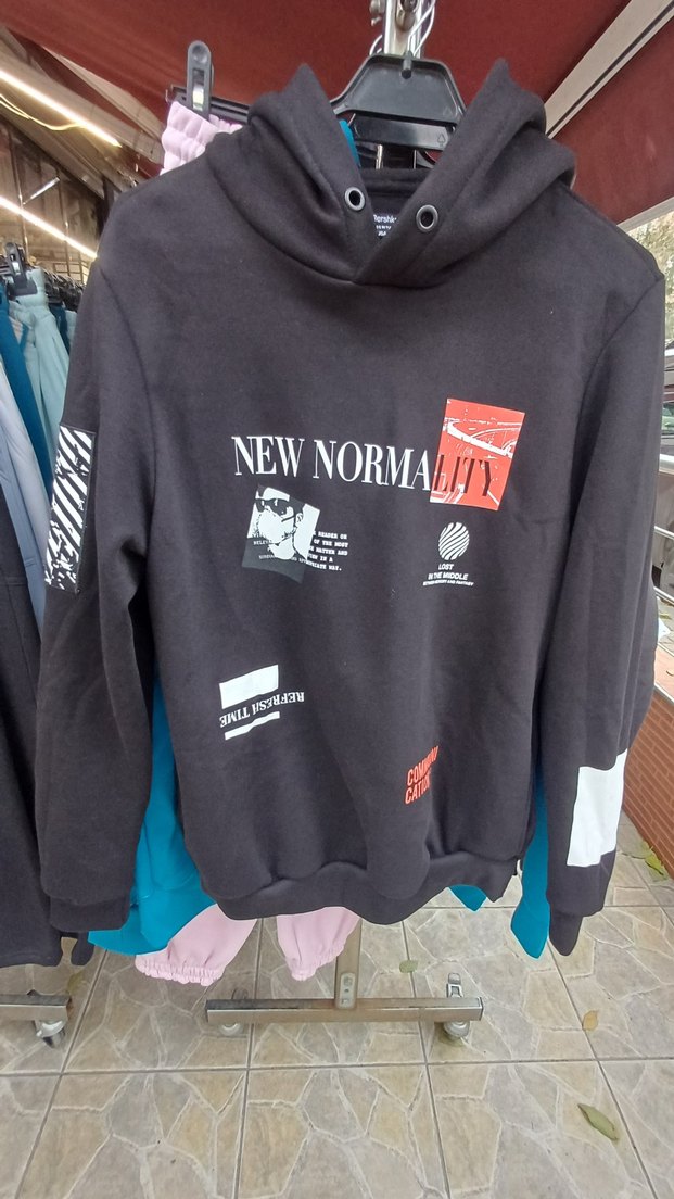 Kadın Baskılı Sweatshirt, Uzun Kollu, Pamuklu - Görsel 4