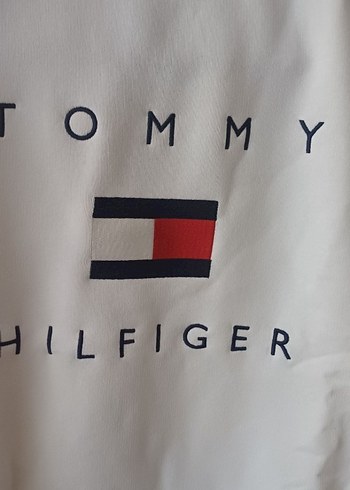 Tommy Hilfiger Beyaz unisex Sweatshirt - Görsel 3