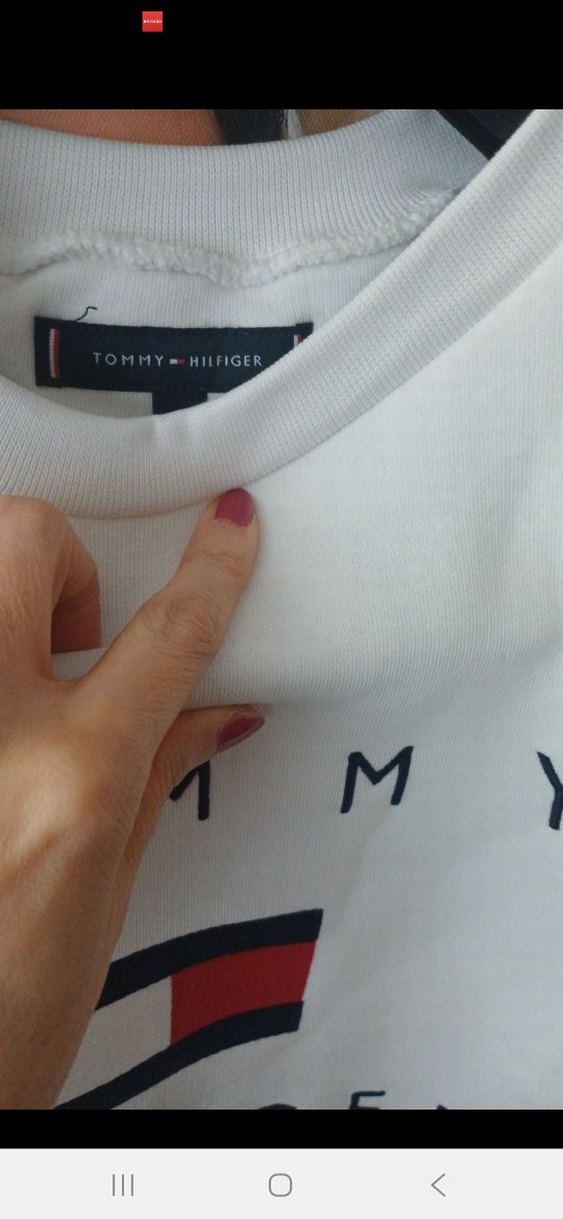 Tommy Hilfiger Beyaz unisex Sweatshirt - Görsel 4