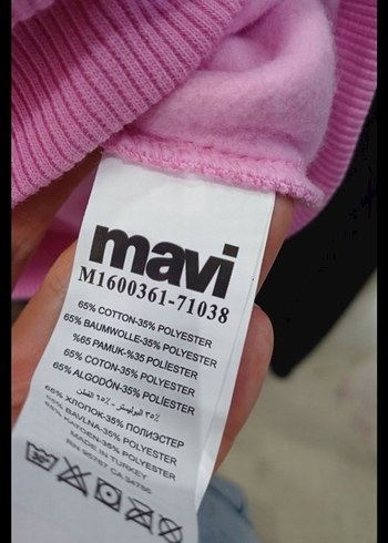 ORJINAL MAVI SIFIR Mavi Logo Baskılı Pembe Kapüşonlu Sweatshirt - Görsel 4