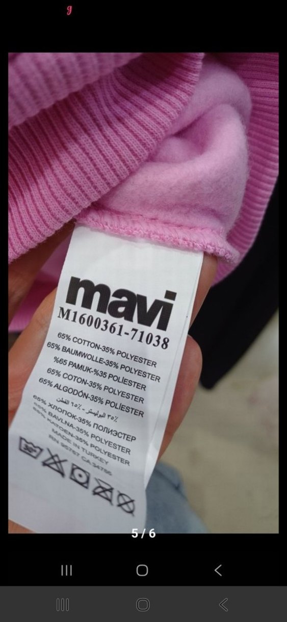 ORJINAL MAVI SIFIR Mavi Logo Baskılı Pembe Kapüşonlu Sweatshirt - Görsel 4