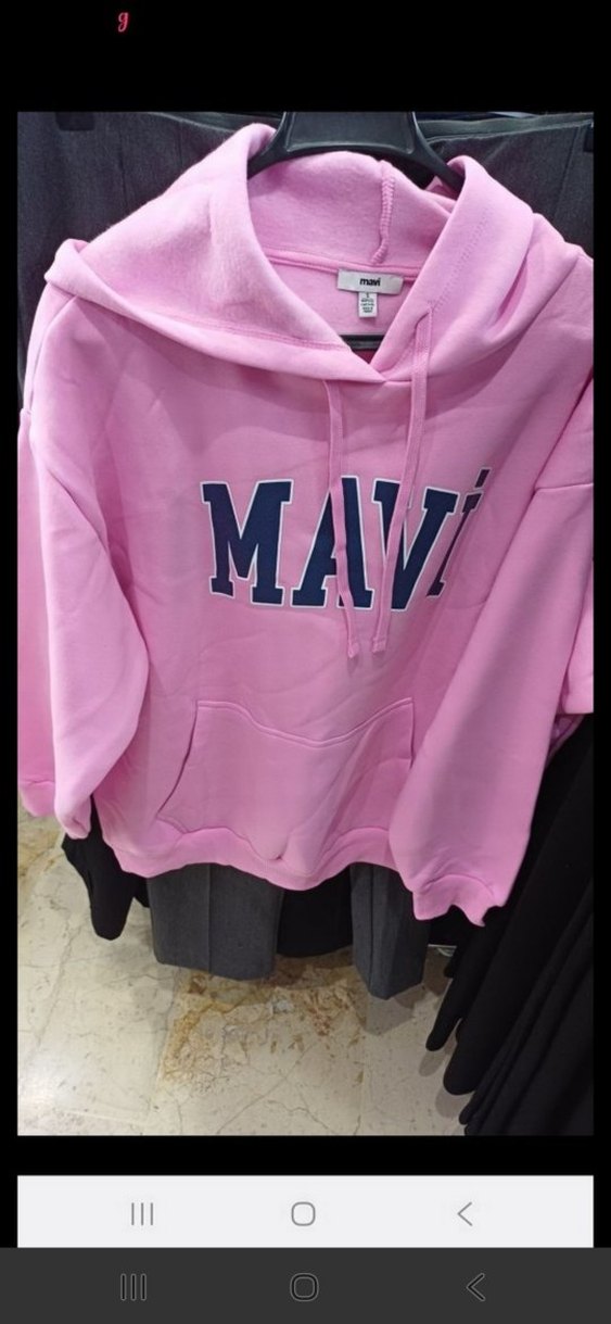 ORJINAL MAVI SIFIR Mavi Logo Baskılı Pembe Kapüşonlu Sweatshirt - Görsel 3