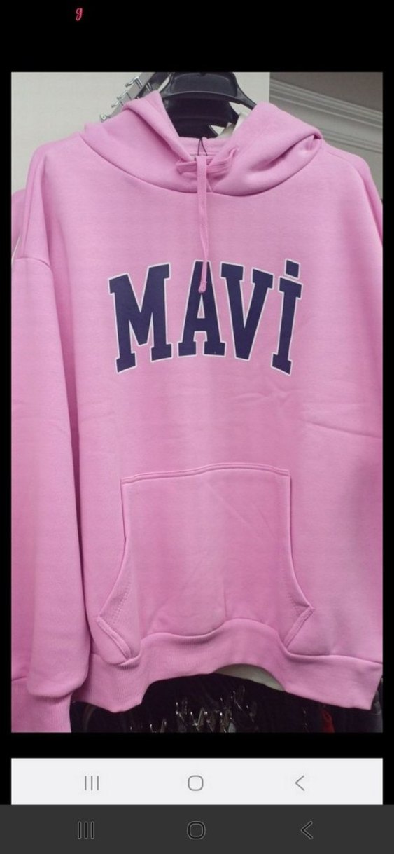 ORJINAL MAVI SIFIR Mavi Logo Baskılı Pembe Kapüşonlu Sweatshirt - Görsel 2