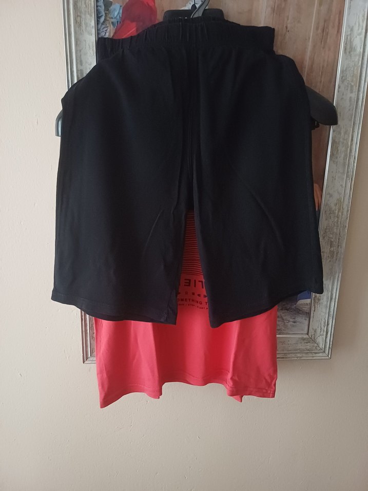 Kırmızı Baskılı Erkek Tişört ve sort takim - Görsel 3