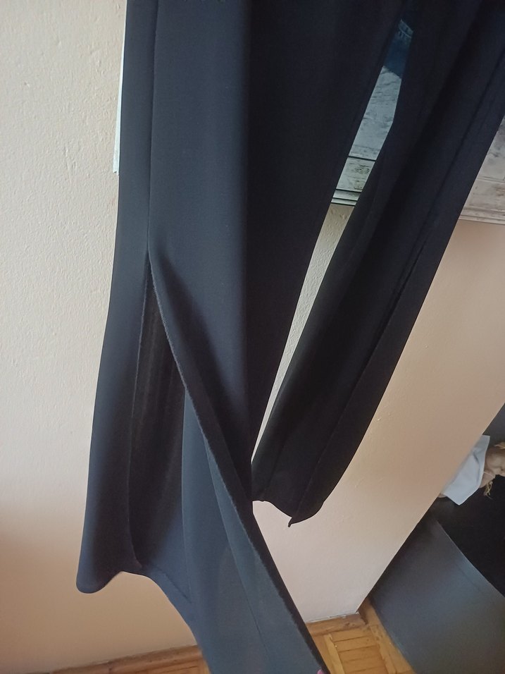 Siyah Drapeli Straplez Uzun Abiye Elbise - Görsel 5