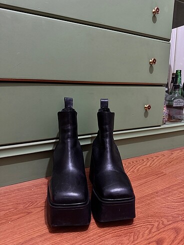 Gerçek deri Gothic bootie
