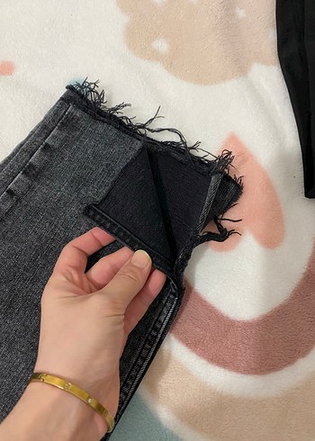 Gri Tie-Dye Kadın Denim Pantolon - Görsel 2