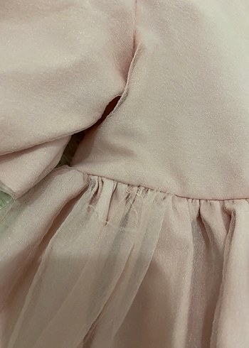 Pembe Uzun Kollu Fırfırlı Kız Elbisesi - Görsel 4