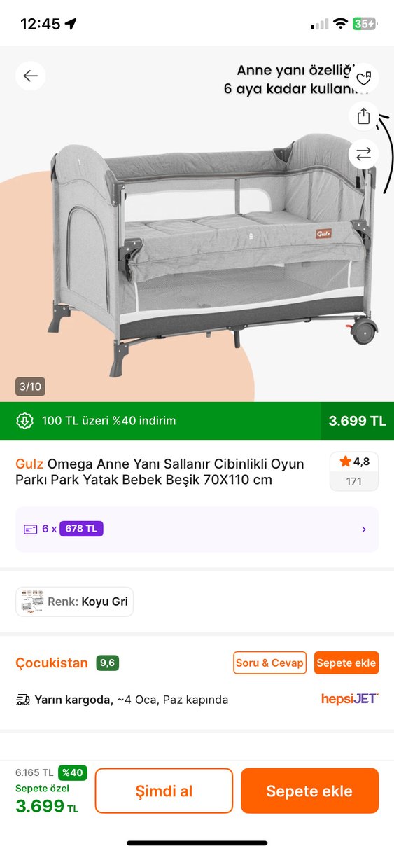 Gulz Omega Sallanır Oyun Parkı 70x110 cm - Görsel 2