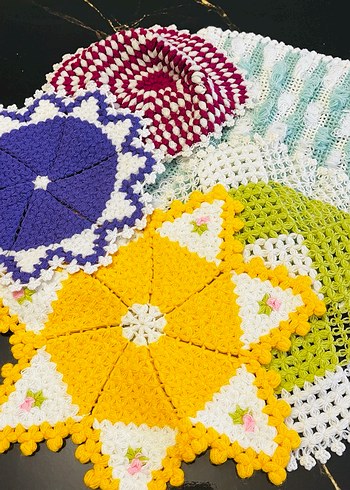 Renkli Örgü Banyo Süngeri Seti - Görsel 2