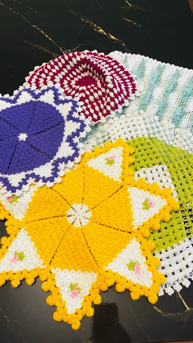 Renkli Örgü Banyo Süngeri Seti - Görsel 2