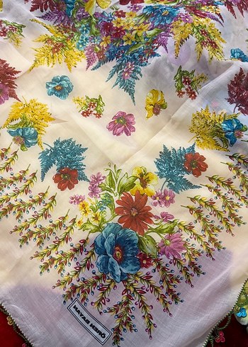 Dantel İşlemeli Çok Renkli Bohem Kadın tülbent - Görsel 2