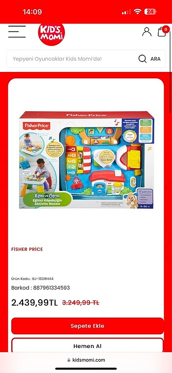 Fisher price etkinlik masadı