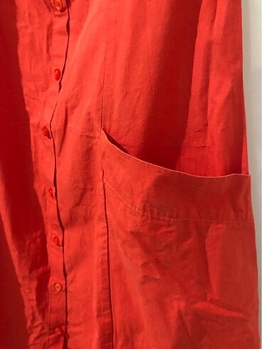 m Beden kırmızı Renk koton yazlık elbise