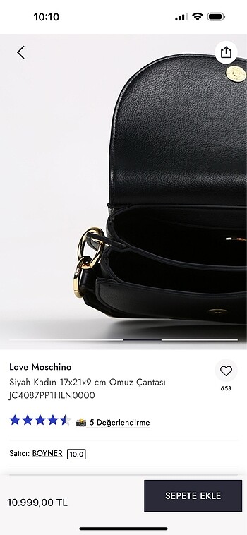  Beden siyah Renk Love moschino çanta