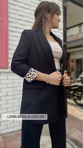 Leopar astarlı bleazar ceket