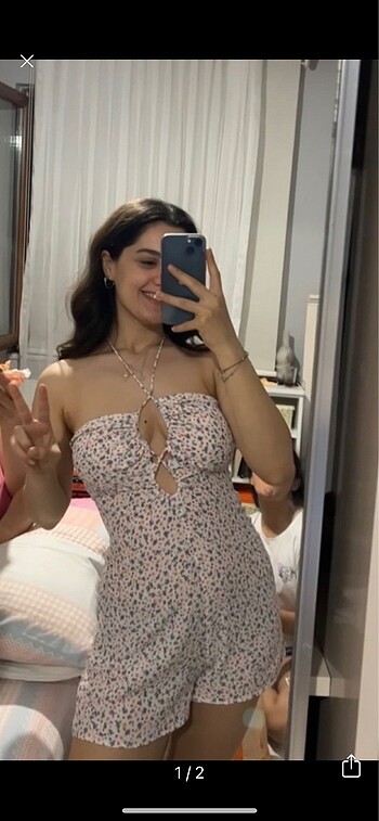 çiçekli tulum