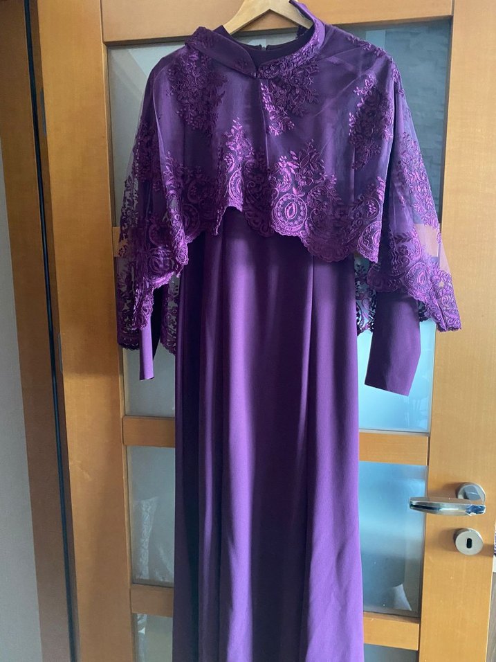 mor uzun abiye özel günler için - Görsel 4