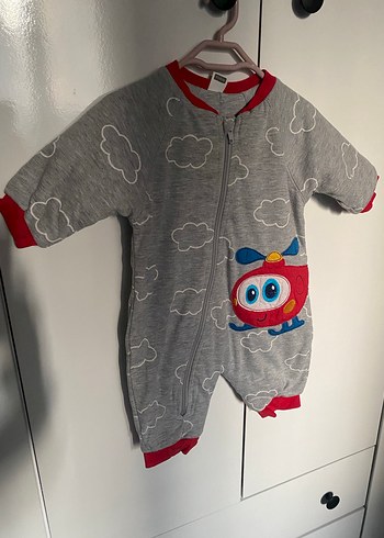 Gri Fermuarlı Bebek Tulum - Görsel 2