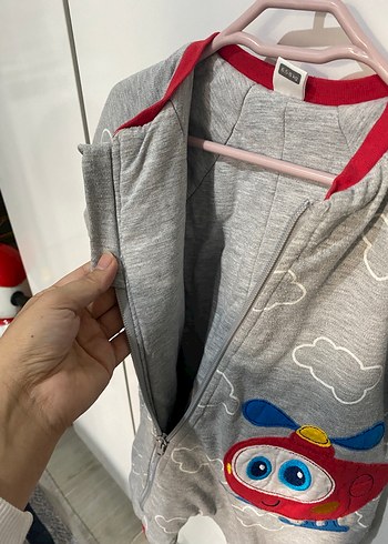 Gri Fermuarlı Bebek Tulum - Görsel 6