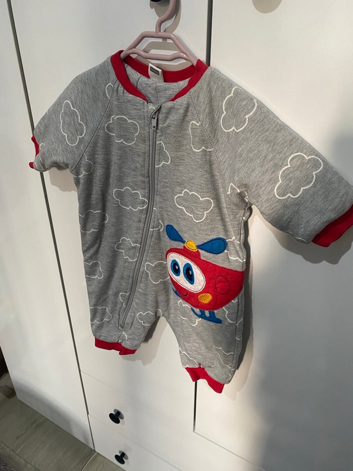 Gri Fermuarlı Bebek Tulum - Görsel 5