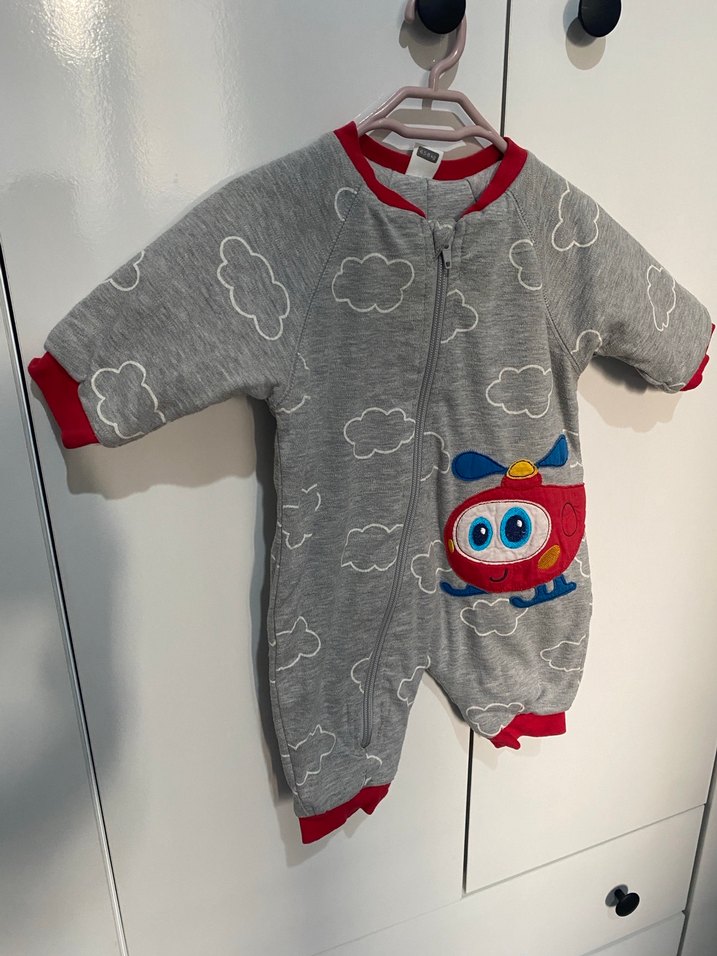 Gri Fermuarlı Bebek Tulum - Görsel 3