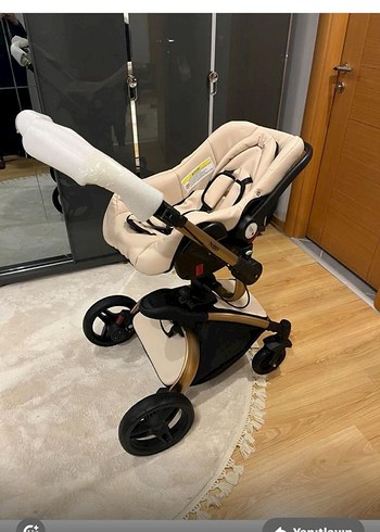 Beyaz Bebek Arabası Hafif Tasarım - Görsel 6