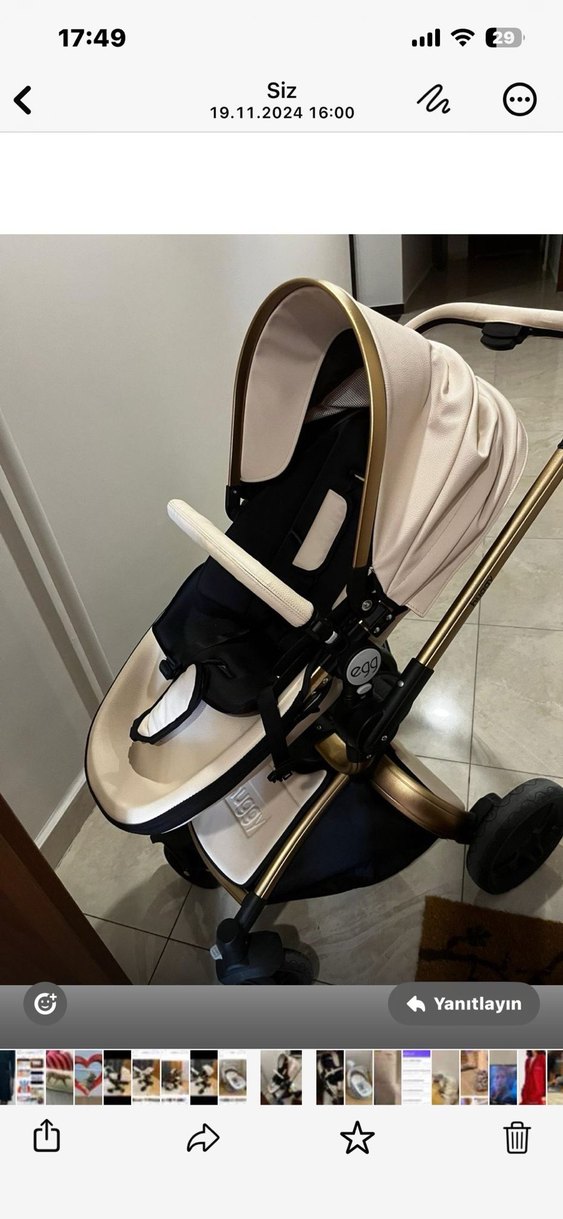 Beyaz Bebek Arabası Hafif Tasarım - Görsel 3