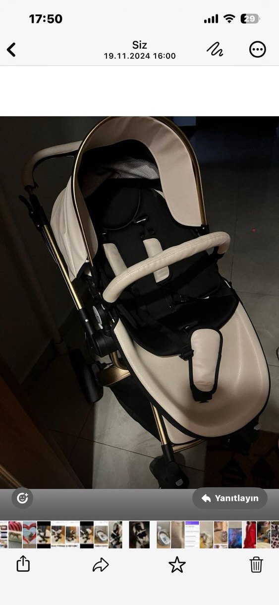 Beyaz Bebek Arabası, Hafif ve Şık Tasarım - Görsel 3