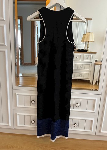 Siyah Pliseli Uzun Triko Elbise - Görsel 2