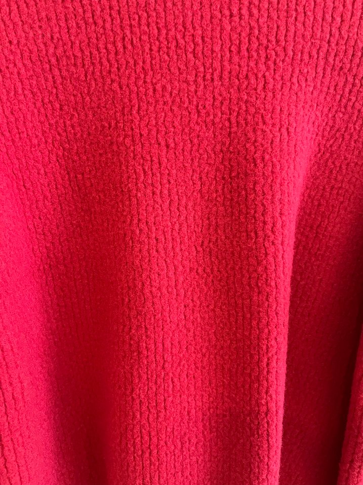 Kırmızı Kadın Triko Bisiklet Yaka Kazak - Görsel 2